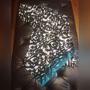 Angie Monochrome Boho Chic One Shoulder Abstract Dress